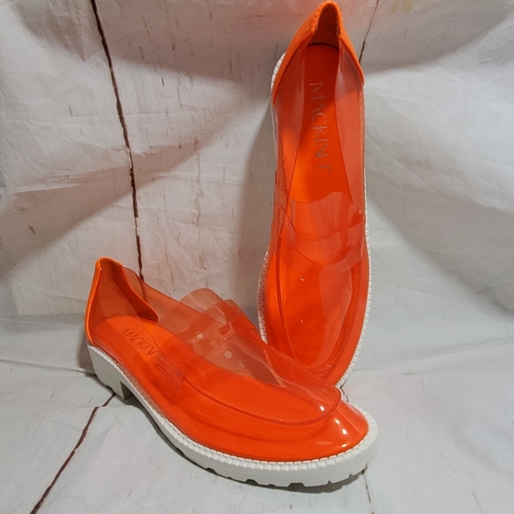 Macklin J Shoes - Macklin J Clear Orange White Loafers Size 9
